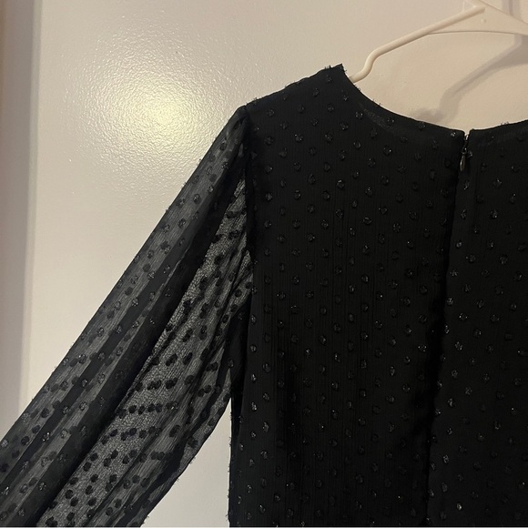 Target A New Day Black Ruffle Front Sparkle Polka Dot Dress - Picture 4 of 9